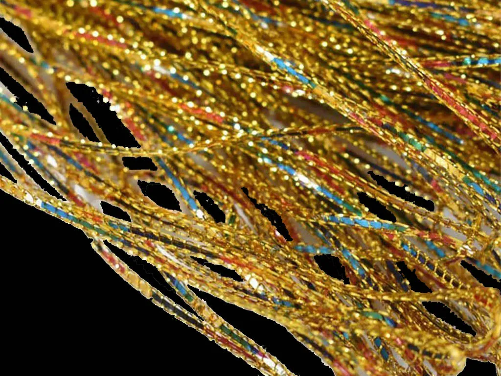 Golden Rainbow Metallic Braided Zari Threads