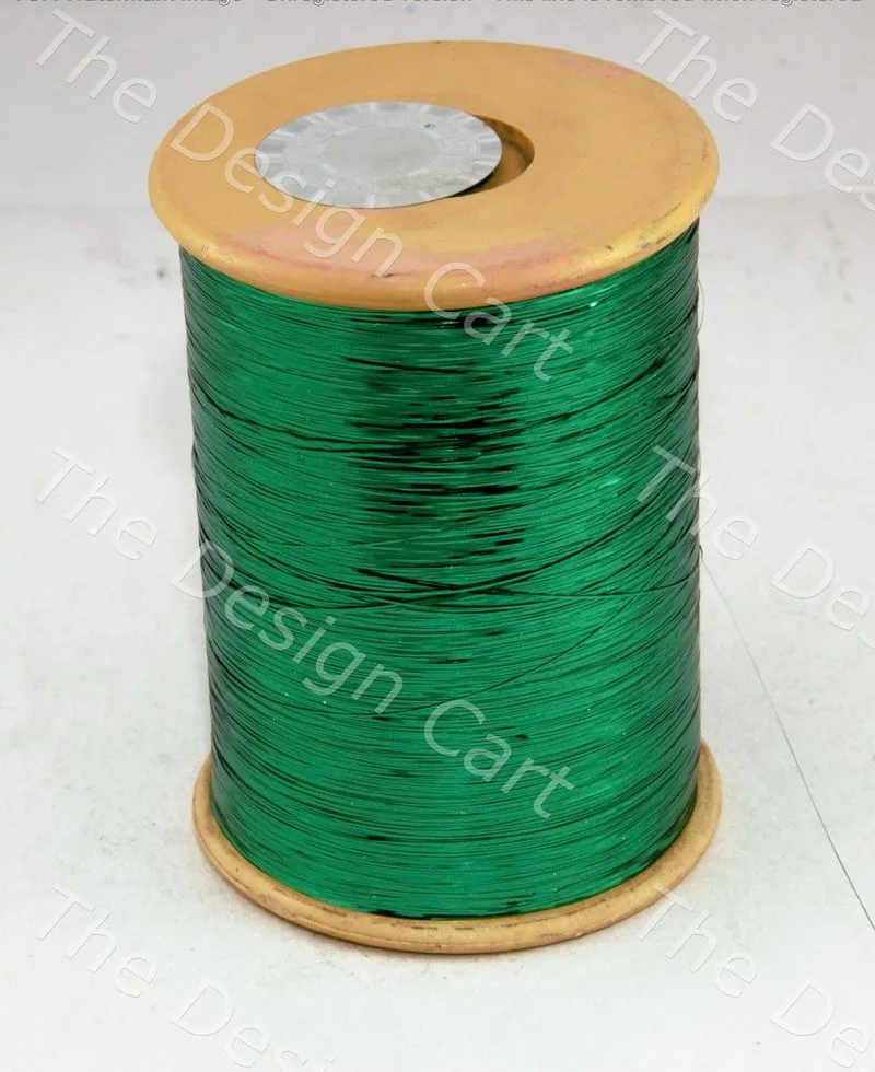 Green Flat Badla Zari Thread (Flat Metallic Yarn)