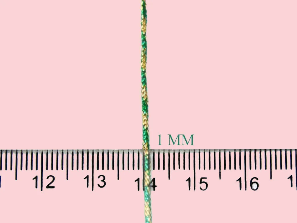 Green Gold Metallic Braided Zari Threads (Wholesale)