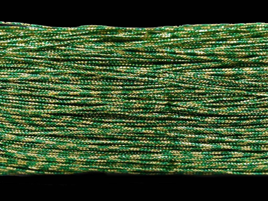 Green Gold Metallic Braided Zari Threads (Wholesale)