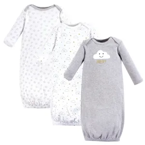 Hudson Baby Cotton Gowns, Gray Clouds