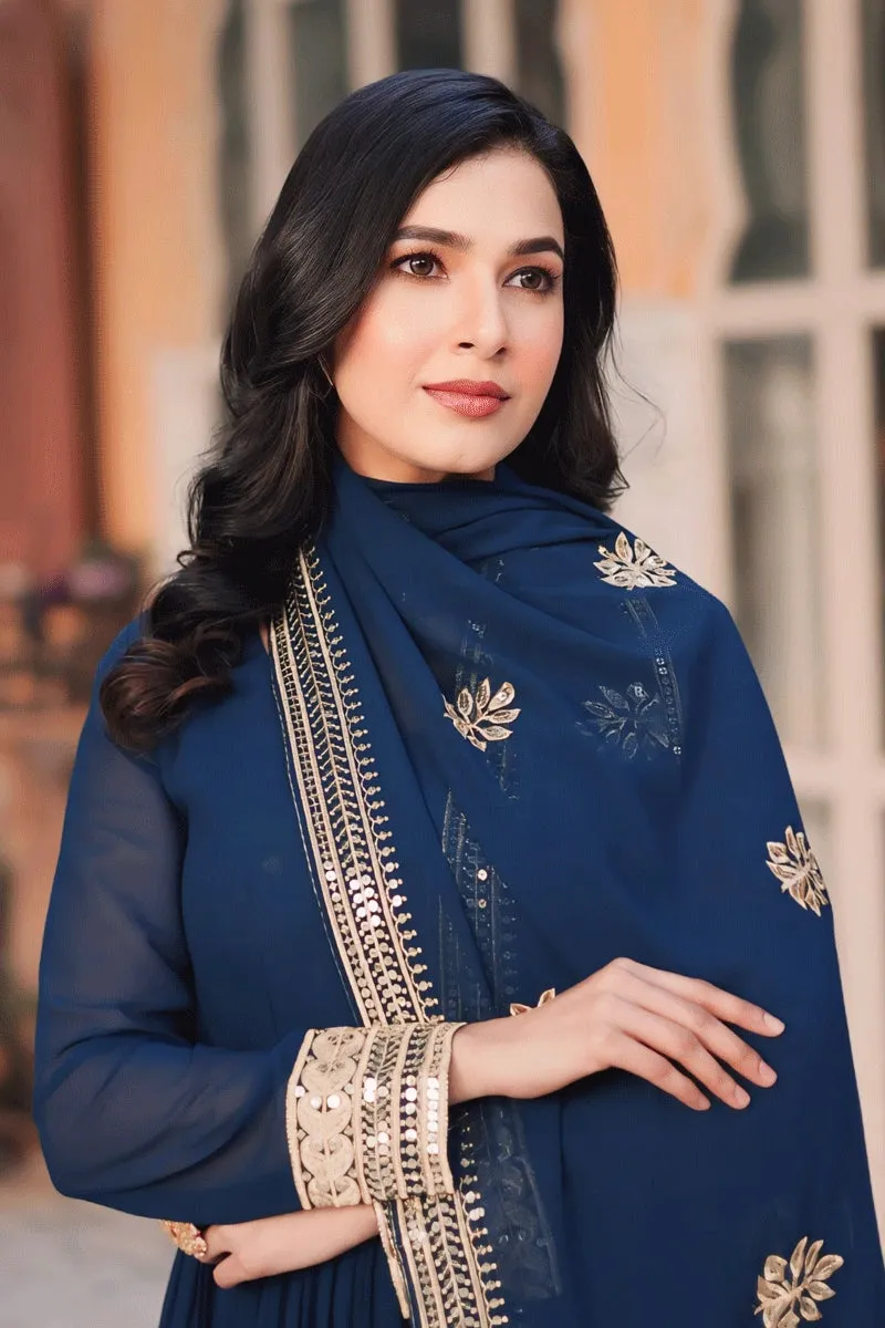 Long Heavy Gown With Dupatta For Wedding Function