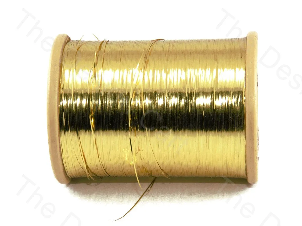 Medium Golden Flat Badla Zari Thread (Flat Metallic Yarn)