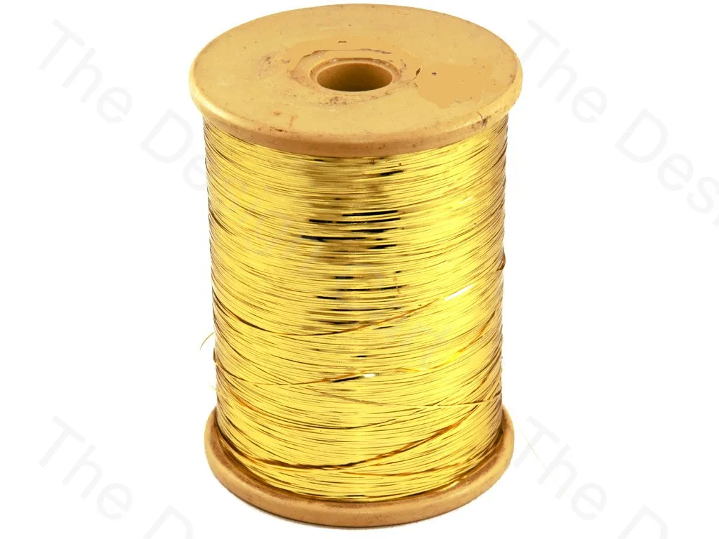 Medium Golden Flat Badla Zari Thread (Flat Metallic Yarn)