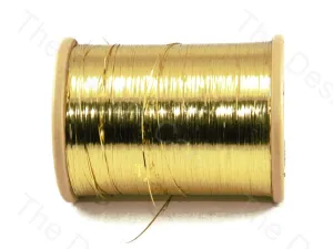 Medium Golden Flat Badla Zari Thread (Flat Metallic Yarn)