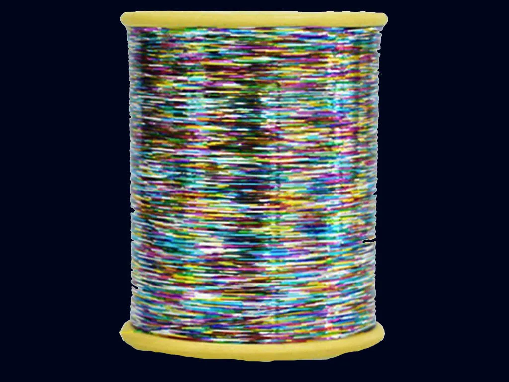 Multicolour Rainbow Flat Metallic Badla Zari Threads (Flat Metallic Yarn) (Wholesale)
