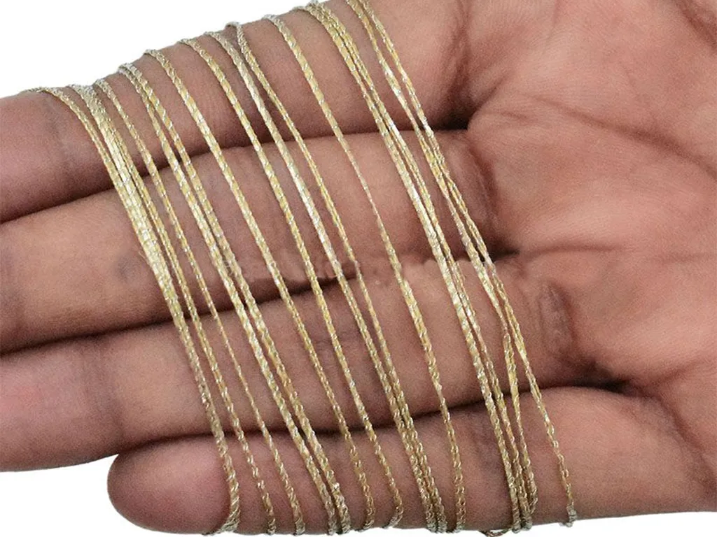 Olive Twisted Variegated Zari / Metallic Threads