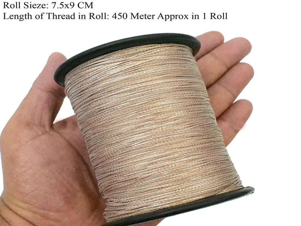 Peach Twisted Variegated Zari / Metallic Threads