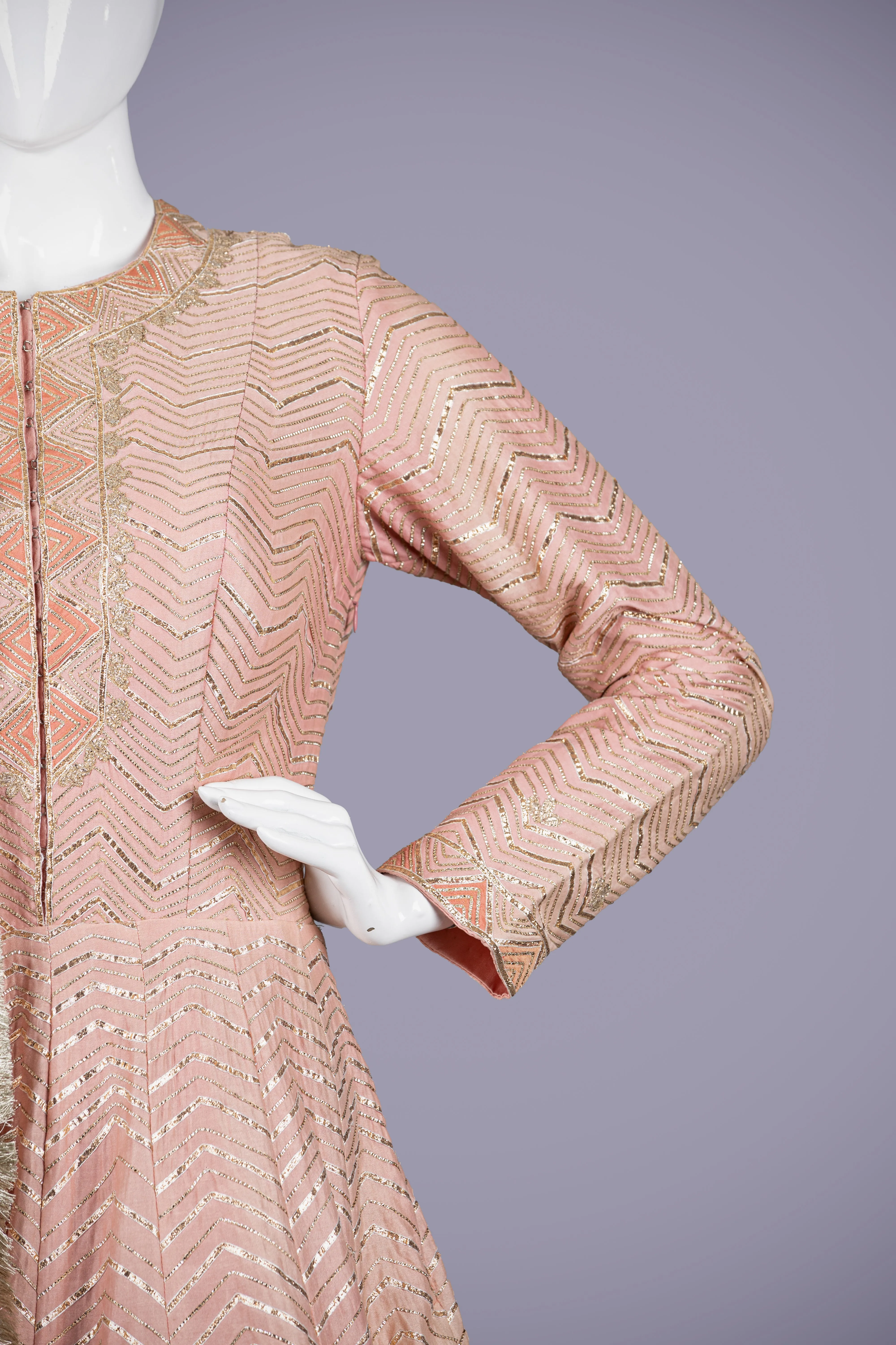 Pink Gown with Delicate Gotta Patti Work