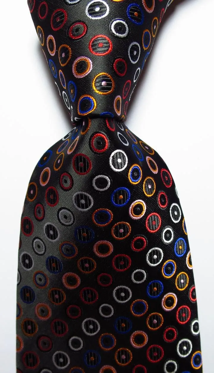 Polka Dot Ties For Men 100% Silk Necktie Set Gold Green
