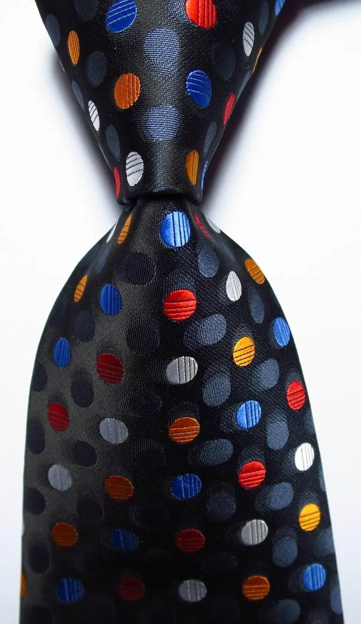 Polka Dot Ties For Men 100% Silk Necktie Set Gold Green