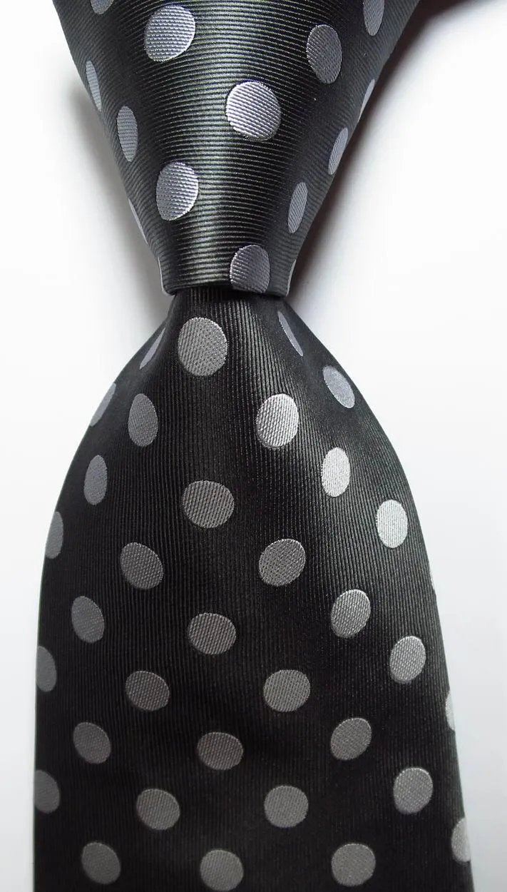 Polka Dot Ties For Men 100% Silk Necktie Set Gold Green
