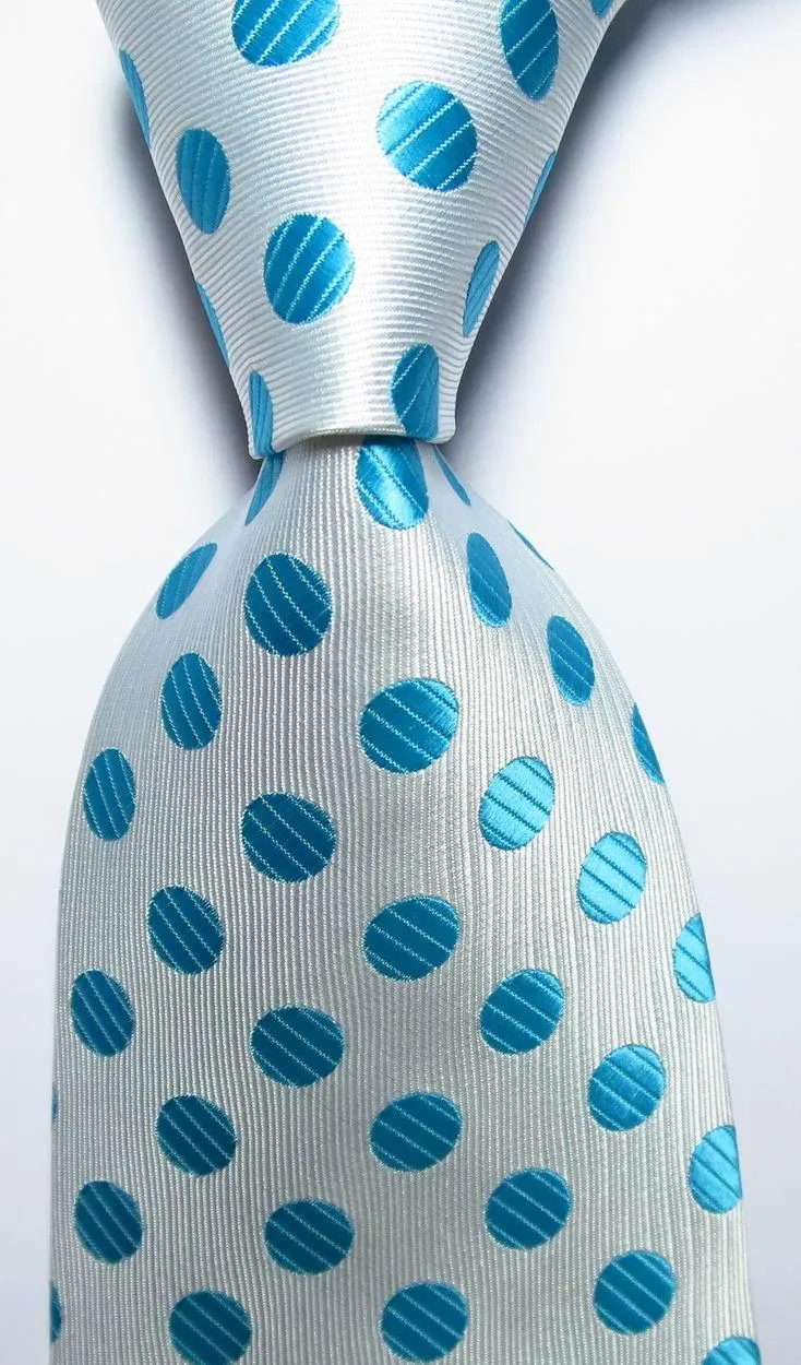 Polka Dot Ties For Men 100% Silk Necktie Set Gold Green