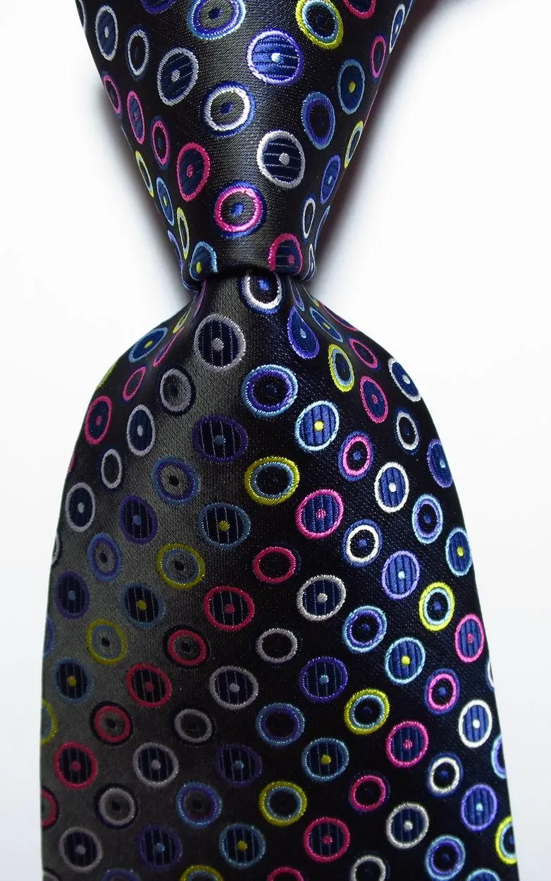 Polka Dot Ties For Men 100% Silk Necktie Set Gold Green