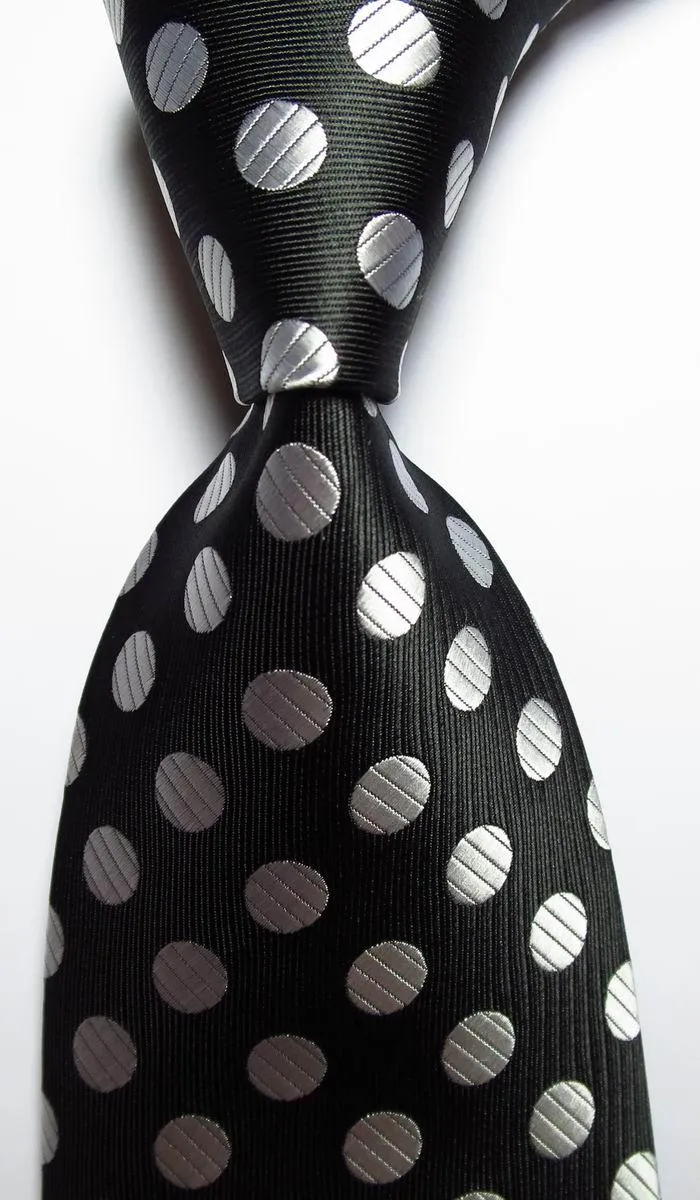 Polka Dot Ties For Men 100% Silk Necktie Set Gold Green