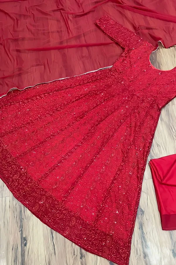 Red Wedding Reception Dress For Girl 2022