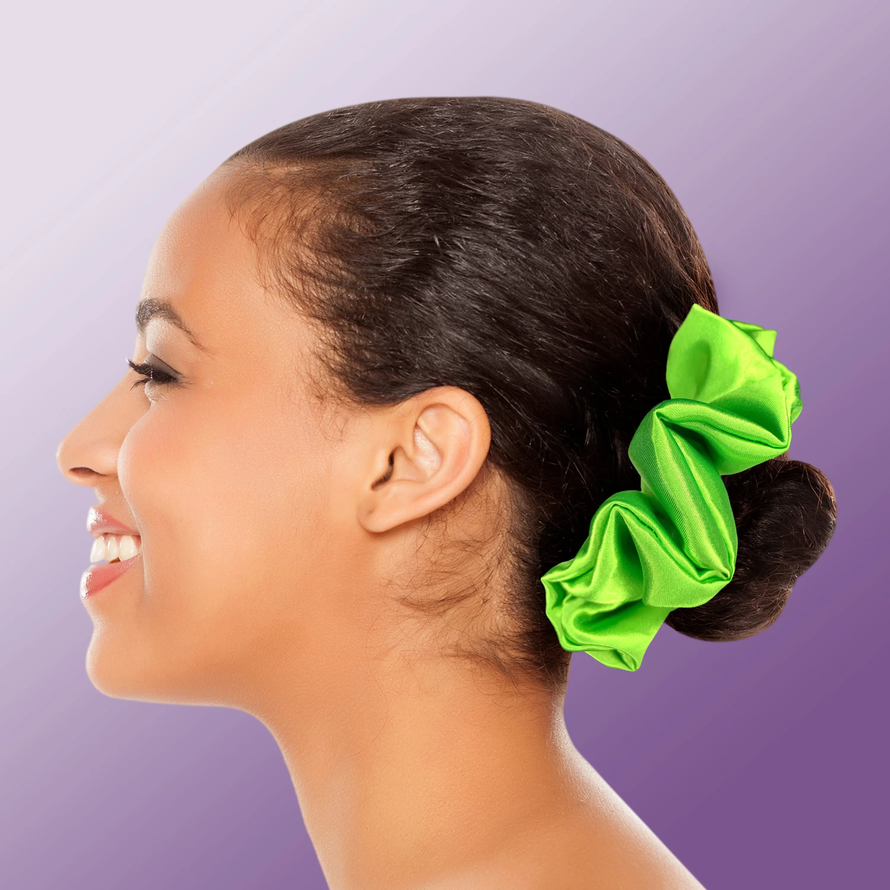 Scrunchies Premium Bridal Satin Available in 3 Sizes Made in the USA Lime