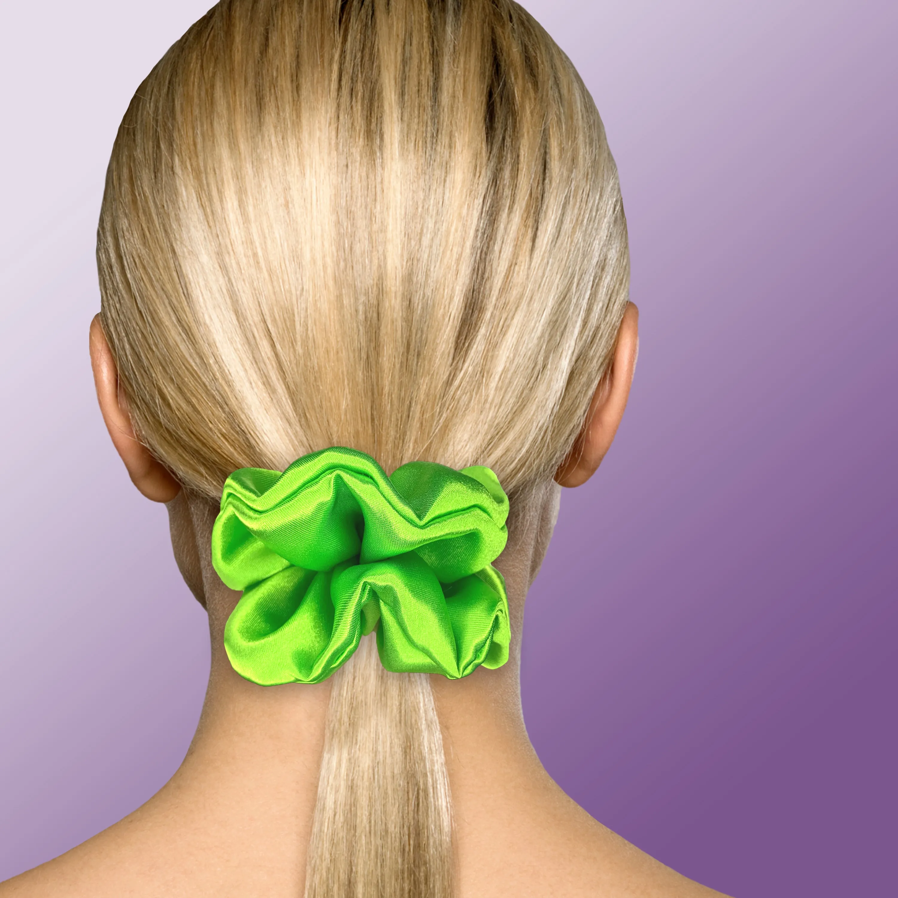 Scrunchies Premium Bridal Satin Available in 3 Sizes Made in the USA Lime