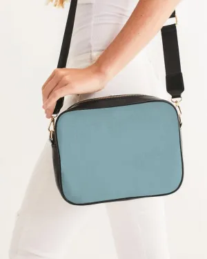 Shaded Pale Pastel Cyan Gray Crossbody Bag | C30M0Y8K30