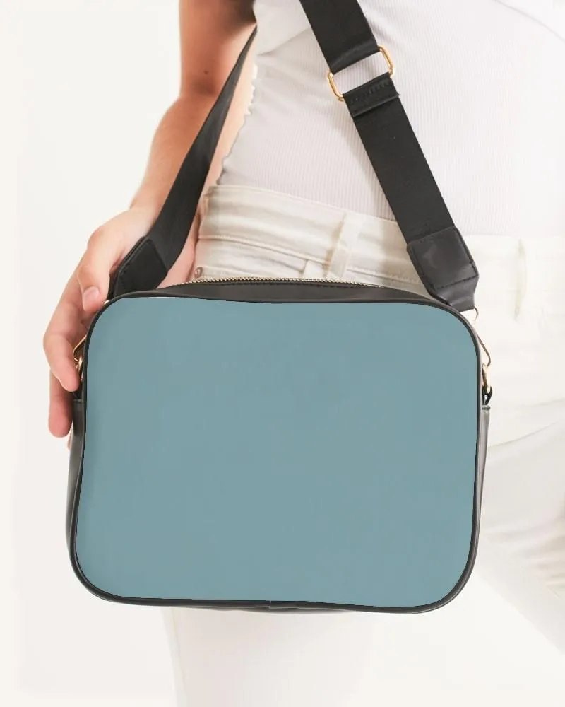 Shaded Pale Pastel Cyan Gray Crossbody Bag | C30M0Y8K30