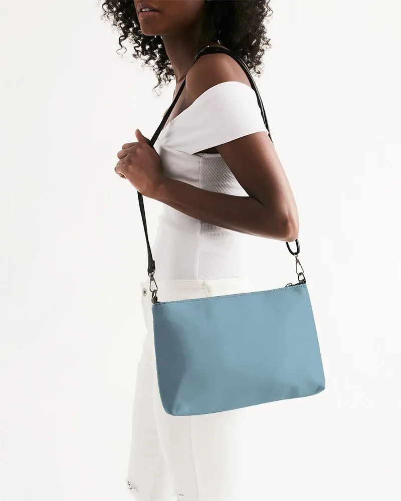 Shaded Pale Pastel Cyan Gray Zip Pouch | C30M0Y0K30