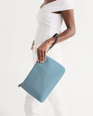 Shaded Pale Pastel Cyan Gray Zip Pouch | C30M0Y0K30