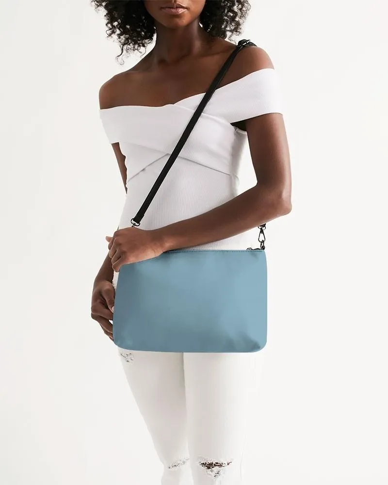 Shaded Pale Pastel Cyan Gray Zip Pouch | C30M0Y0K30
