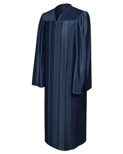Shiny Navy Blue Bachelors Graduation Gown - College & University
