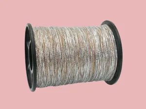 Silver Peach Twisted Variegated Zari / Metallic Threads