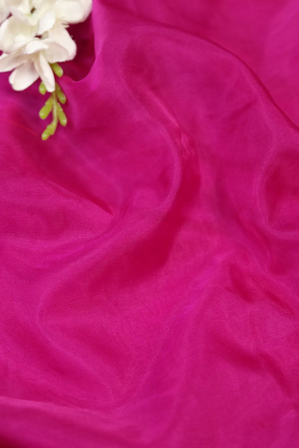 Soft Pink Organza Silk Fabric - Elegant and Versatile  ( 1 Mtr )