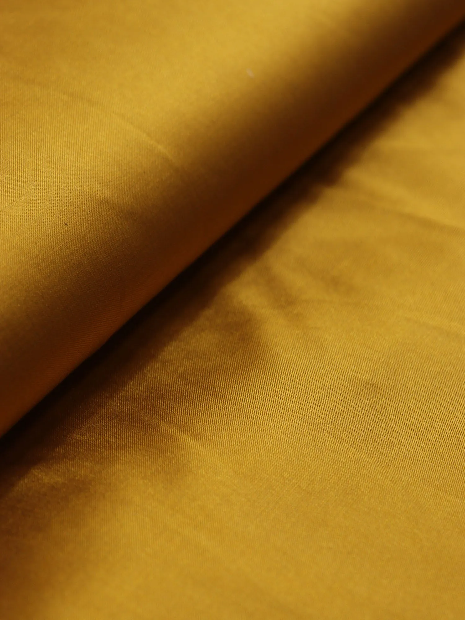 Stylish Mustard Yellow Silk Fabric - 2.5 Mtr Plain Design
