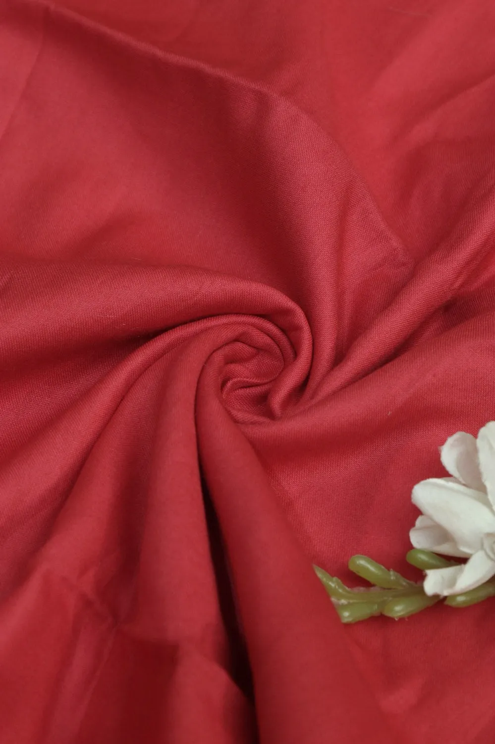 Vibrant Red Cotton Silk Fabric - 1 Mtr