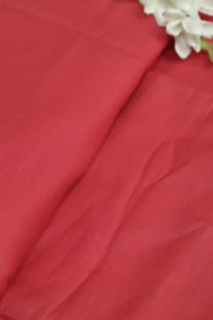 Vibrant Red Cotton Silk Fabric - 1 Mtr