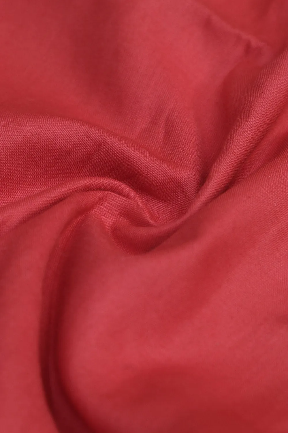 Vibrant Red Cotton Silk Fabric - 1 Mtr