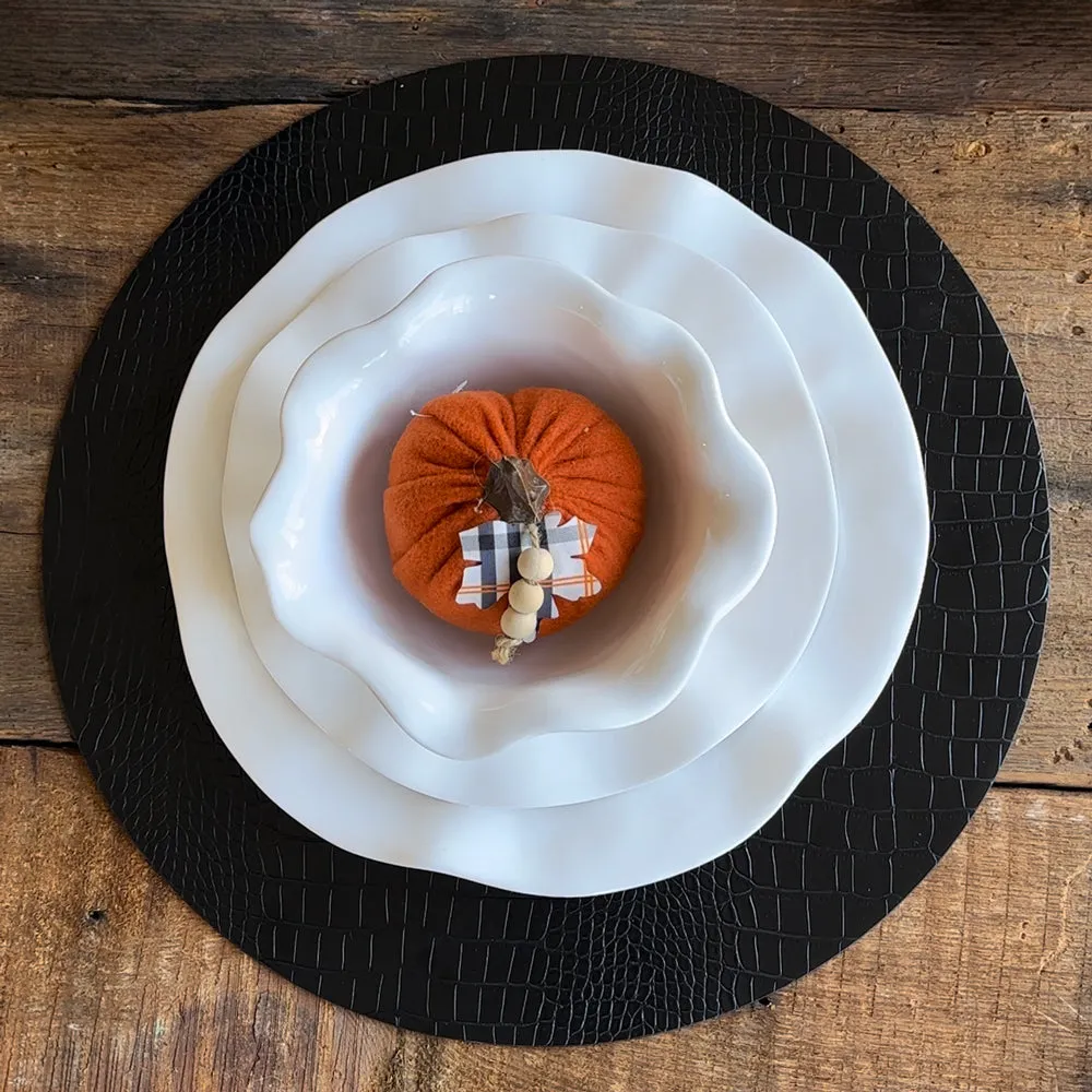 VIDA Croc Reversible 16" Round Placemats Set of 4 (Black and Grey)