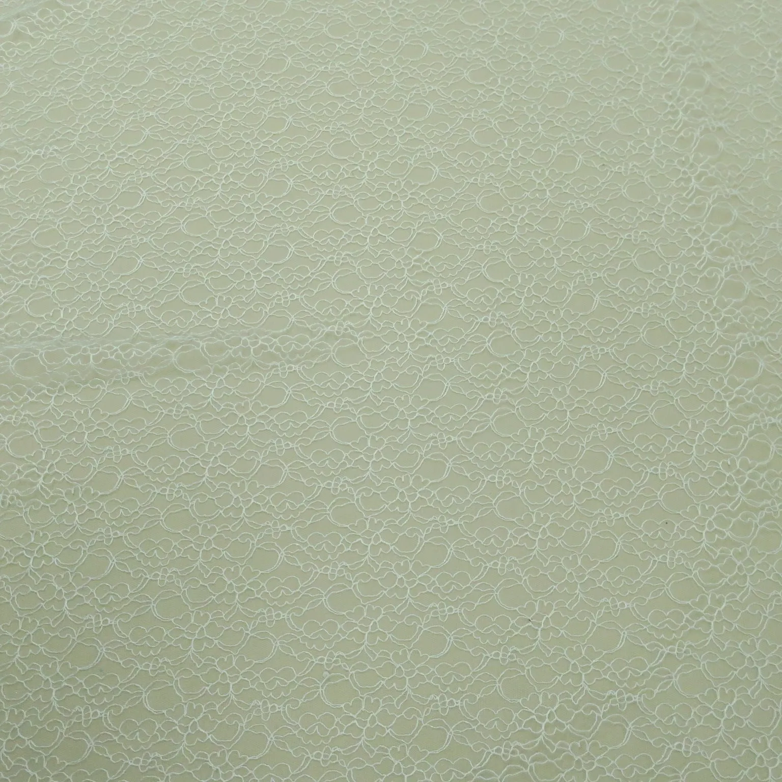 White Floral Corded Embroidered Tulle Fabric